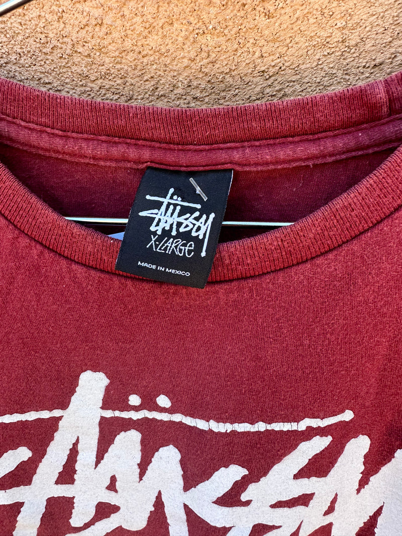 Red stussy shirt hotsell