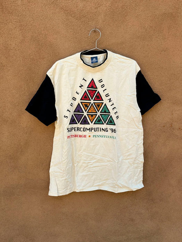 1996 Supercomputing Pittsburg Black & Off White T-shirt