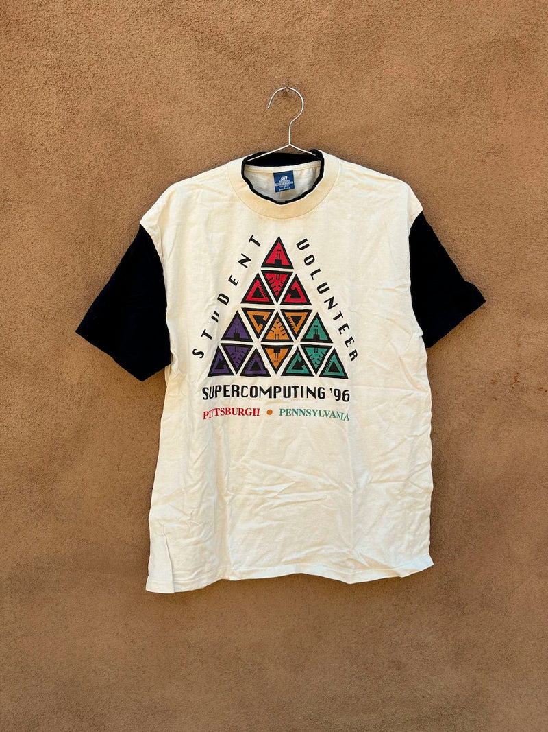 1996 Supercomputing Pittsburg Black & Off White T-shirt