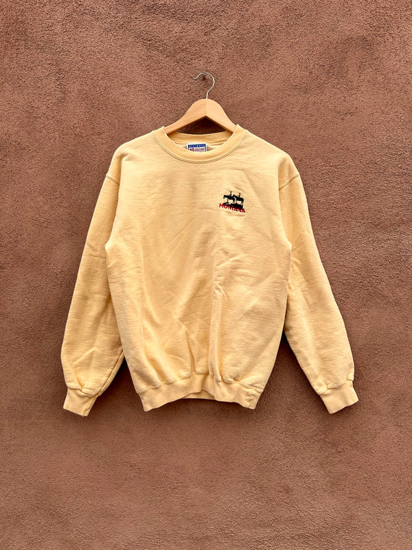 Yellow Montana Sweatshirt with Cowboy Embroidery