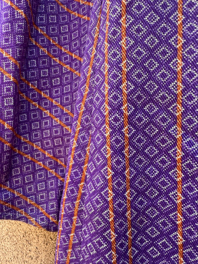 Purple 1960's Canvas Diamond Stripe Jumpsuit