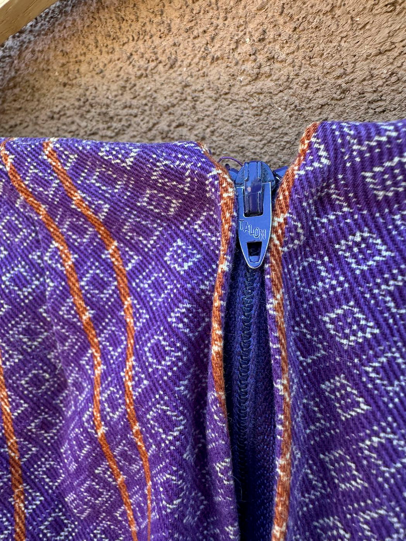 Purple 1960's Canvas Diamond Stripe Jumpsuit