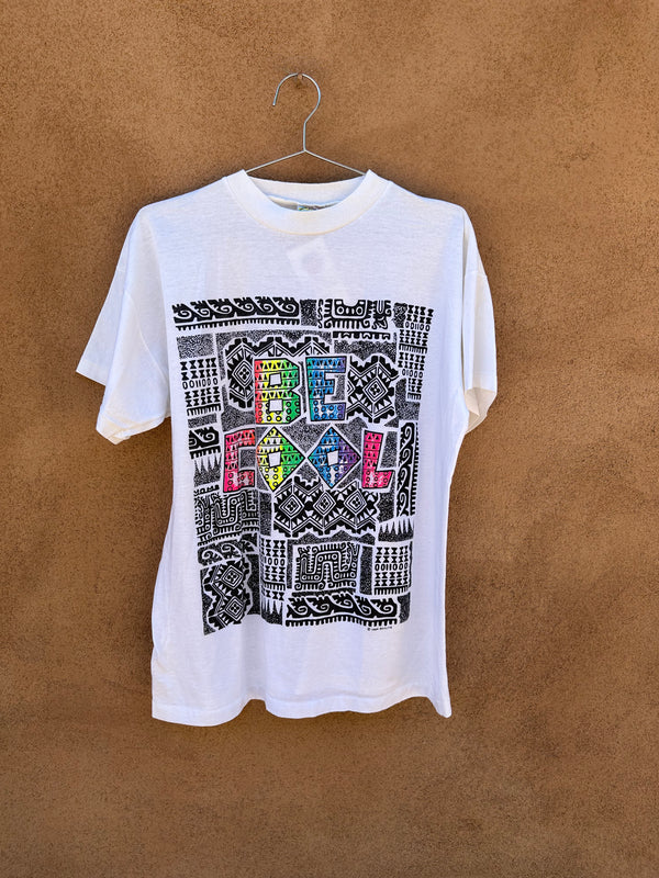 1980's BE COOL Tribal T-shirt