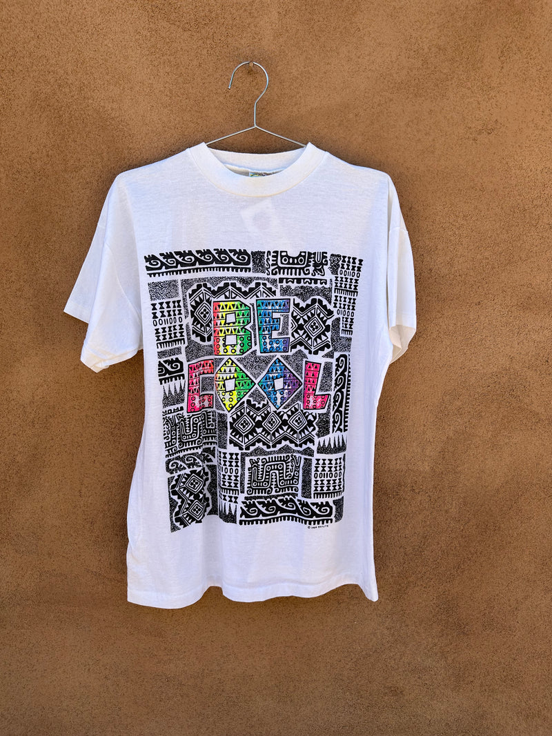 1980's BE COOL Tribal T-shirt