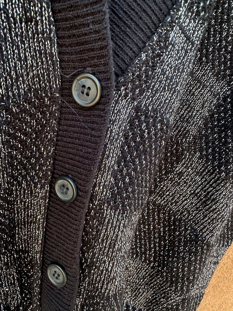 Sparkle Check Cardigan Sweater Vest