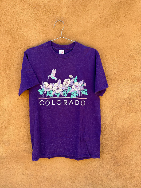 Purple Colorado Puff Paint Hummingbird T-shirt