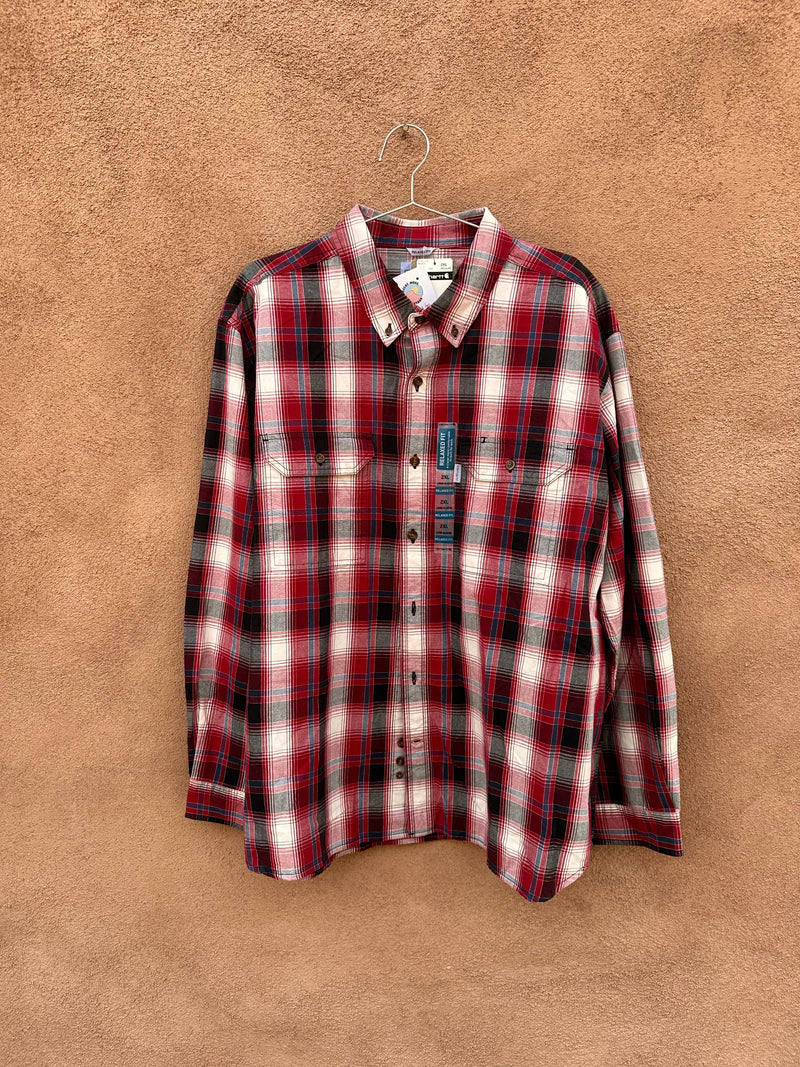 2XL Red/Blue Plaid Carhartt Relaxed Fit Shirt