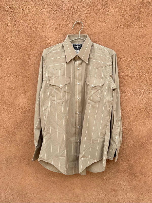 Beige Striped Western Shirt by Flying R Ranchwear