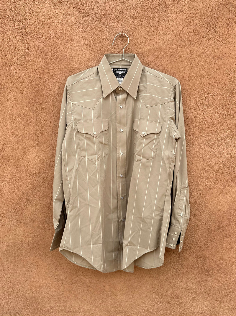 Beige Striped Western Shirt by Flying R Ranchwear