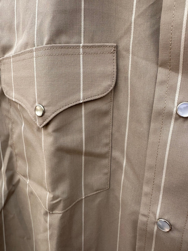 Beige Striped Western Shirt by Flying R Ranchwear