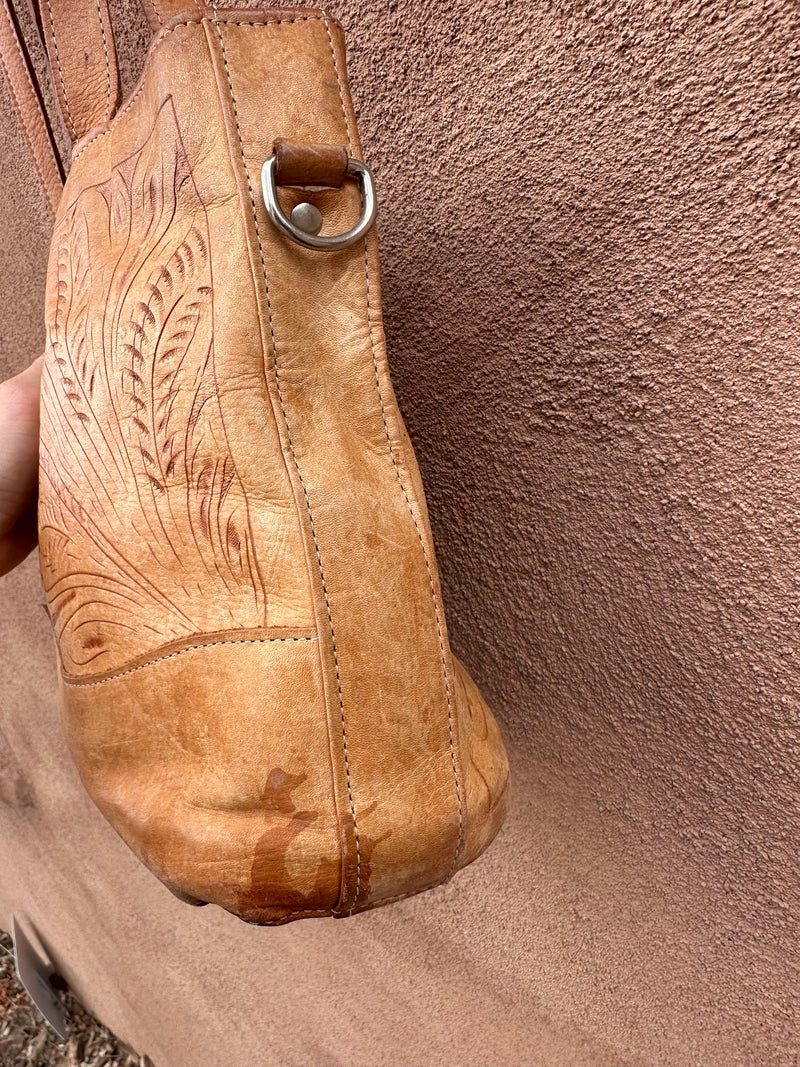Force Ten Classic Tooled Leather Purse - as is