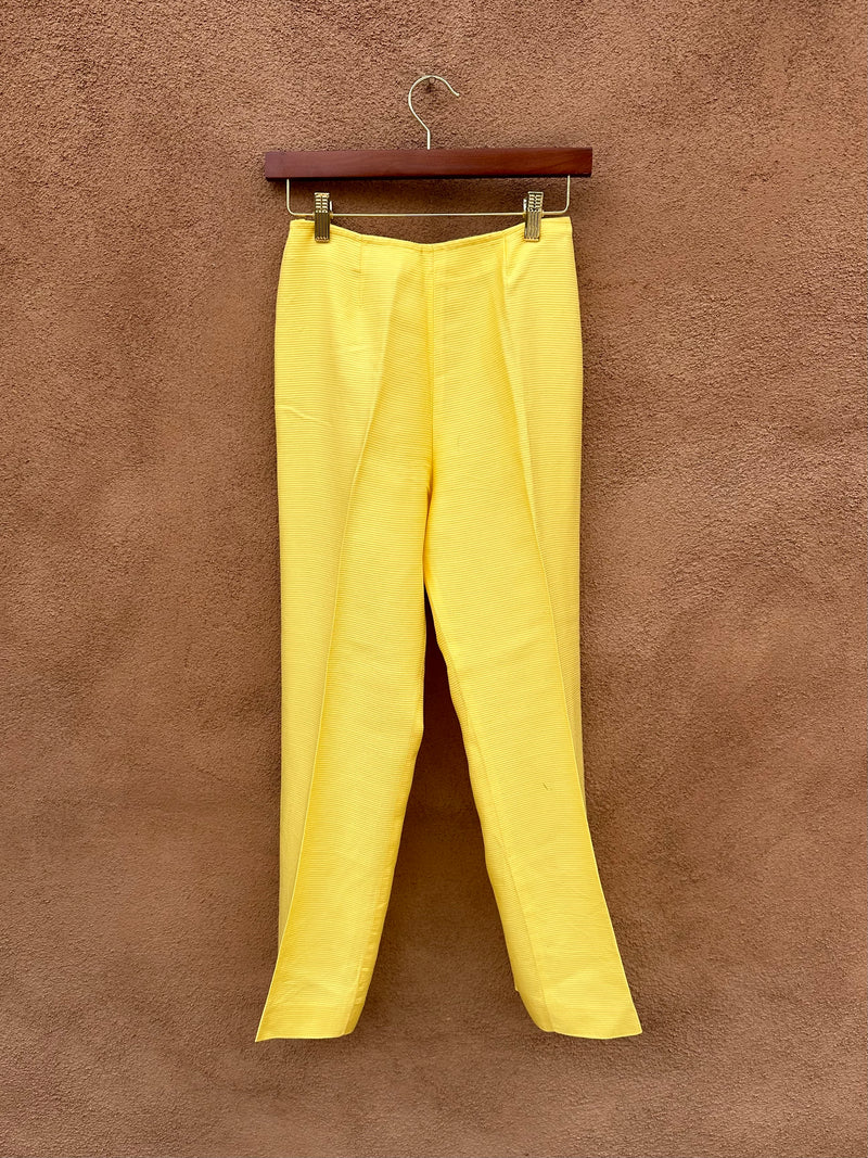 Belted Canary Yellow 1960's Mod Pantsuit