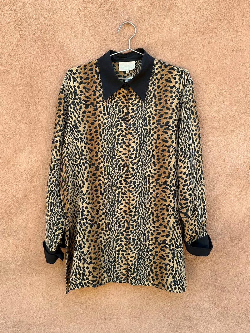 Cavalini Silk Blouse with Animal Print