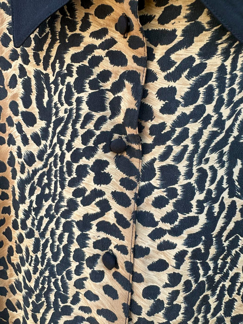 Cavalini Silk Blouse with Animal Print