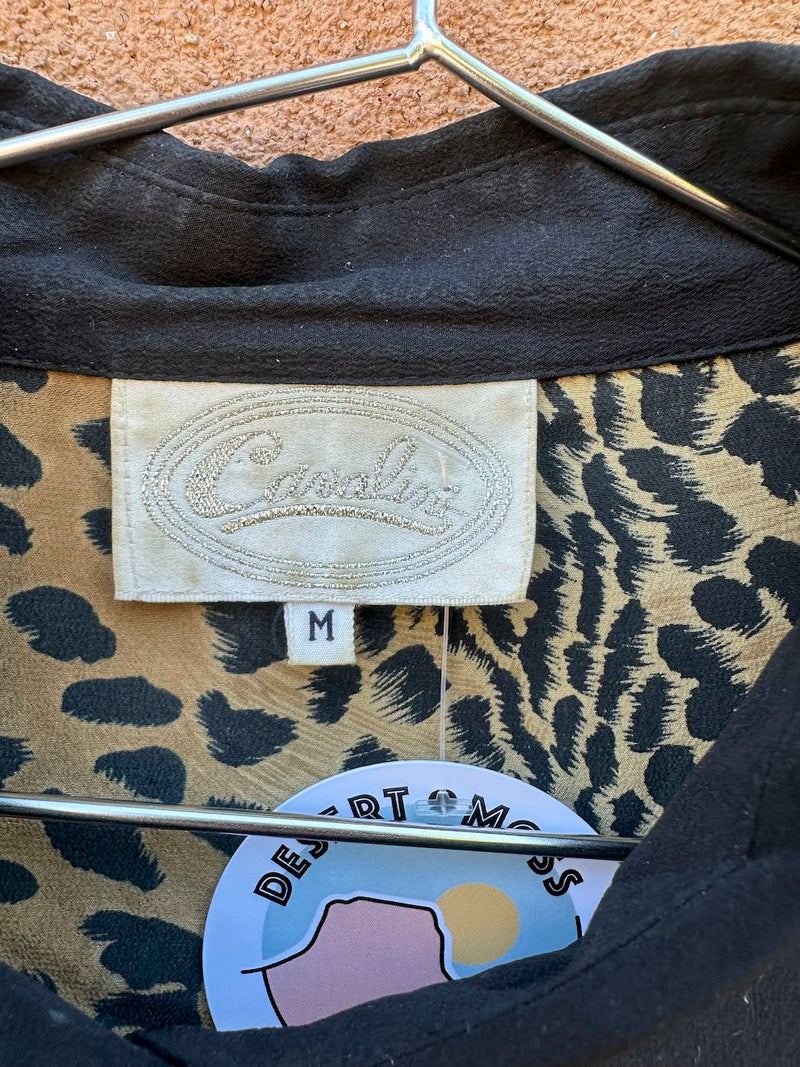 Cavalini Silk Blouse with Animal Print
