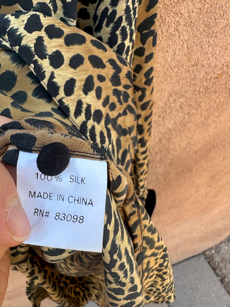 Cavalini Silk Blouse with Animal Print