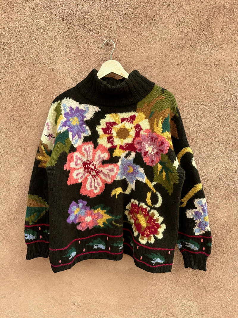 Forenza Floral Wool Turtleneck Sweater