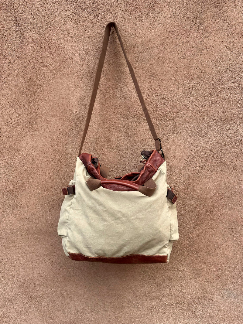 Large Multi-pocket Leather & Canvas Travel Bag