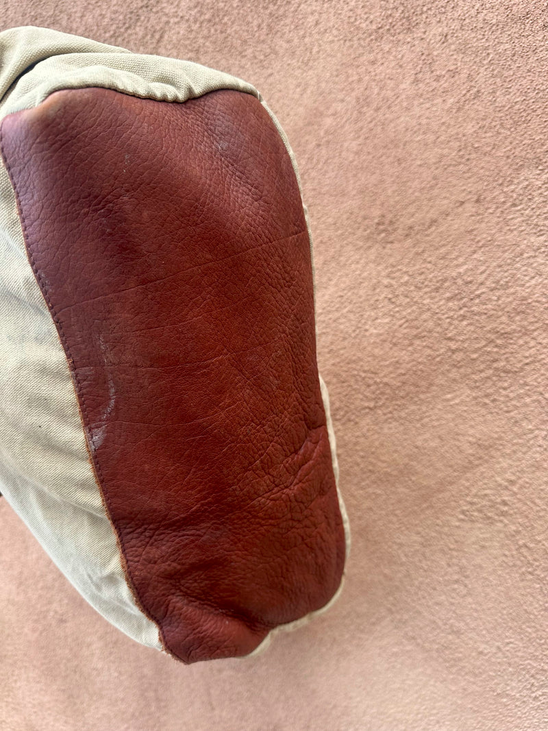 Large Multi-pocket Leather & Canvas Travel Bag