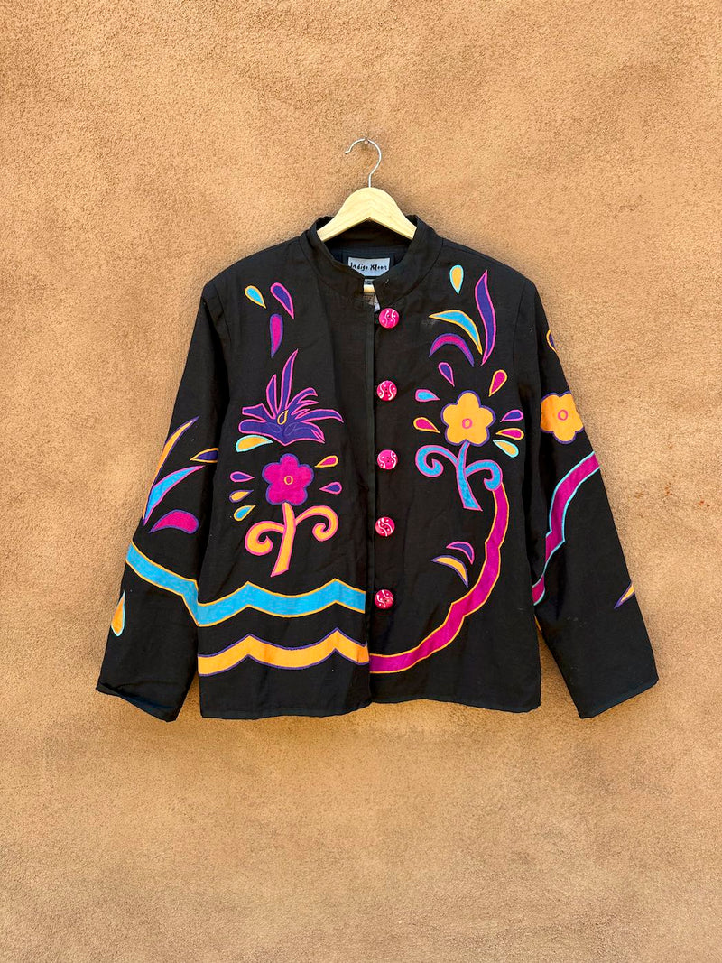 Indigo Moon Blazer with Embroidery & Applique
