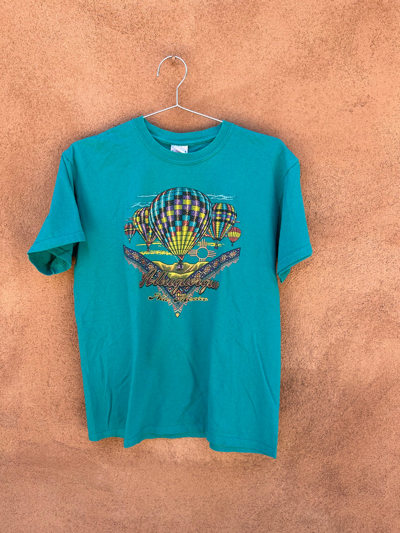 Teal Albuquerque, New Mexico Hot Air Balloon T-shirt