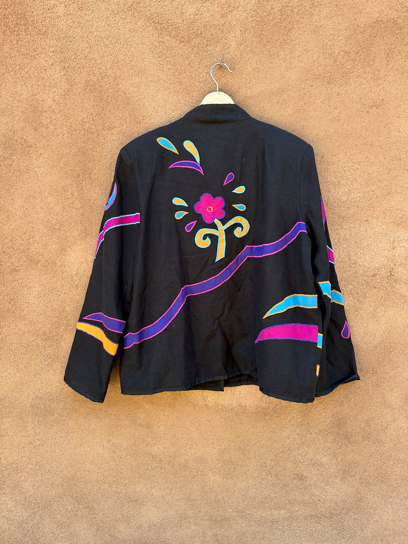 Indigo Moon Blazer with Embroidery & Applique
