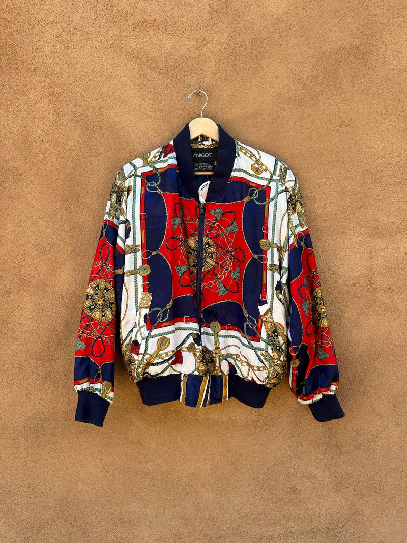 Margo's Satin Baroque Bomber Jacket