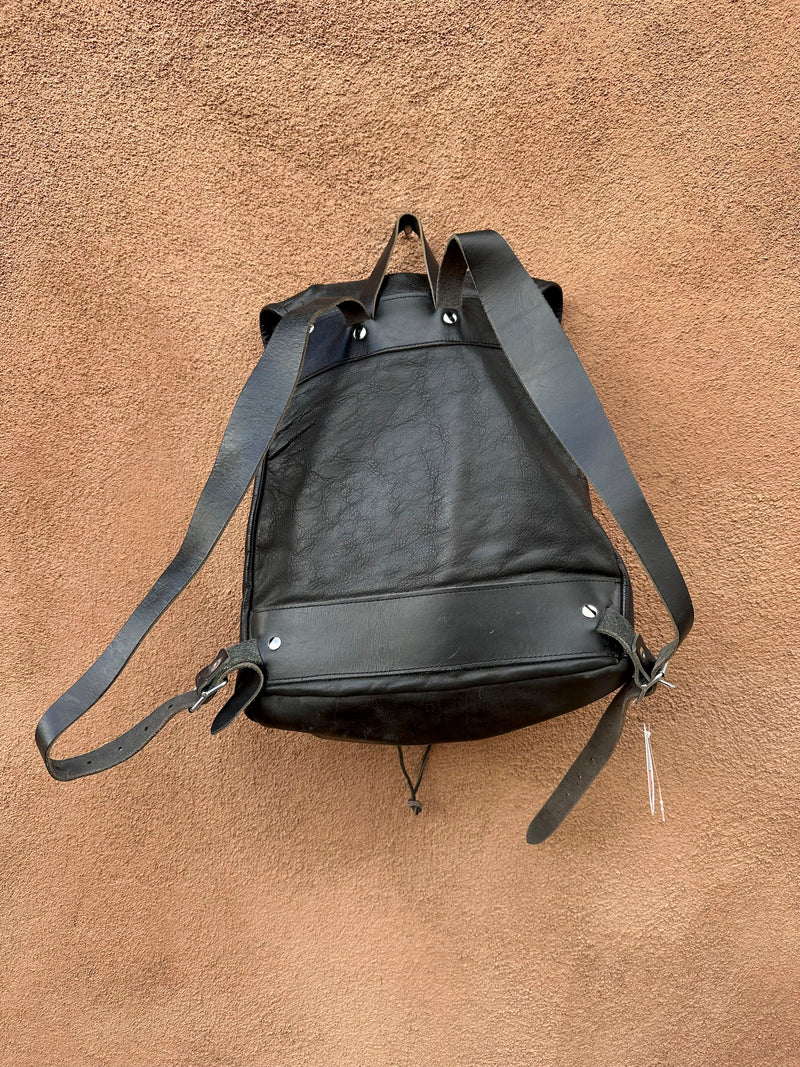 Ruk-Sak Black Elk Skin Leather Backpack