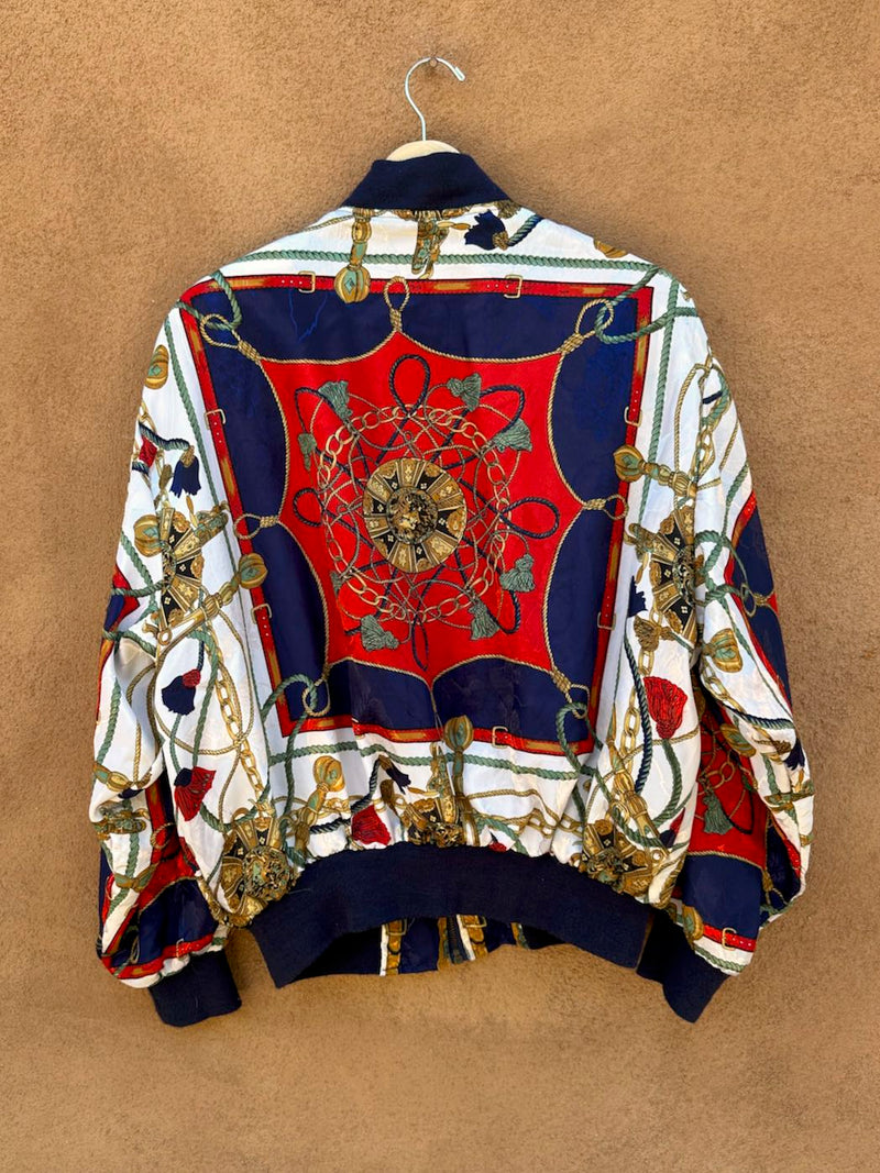 Margo's Satin Baroque Bomber Jacket