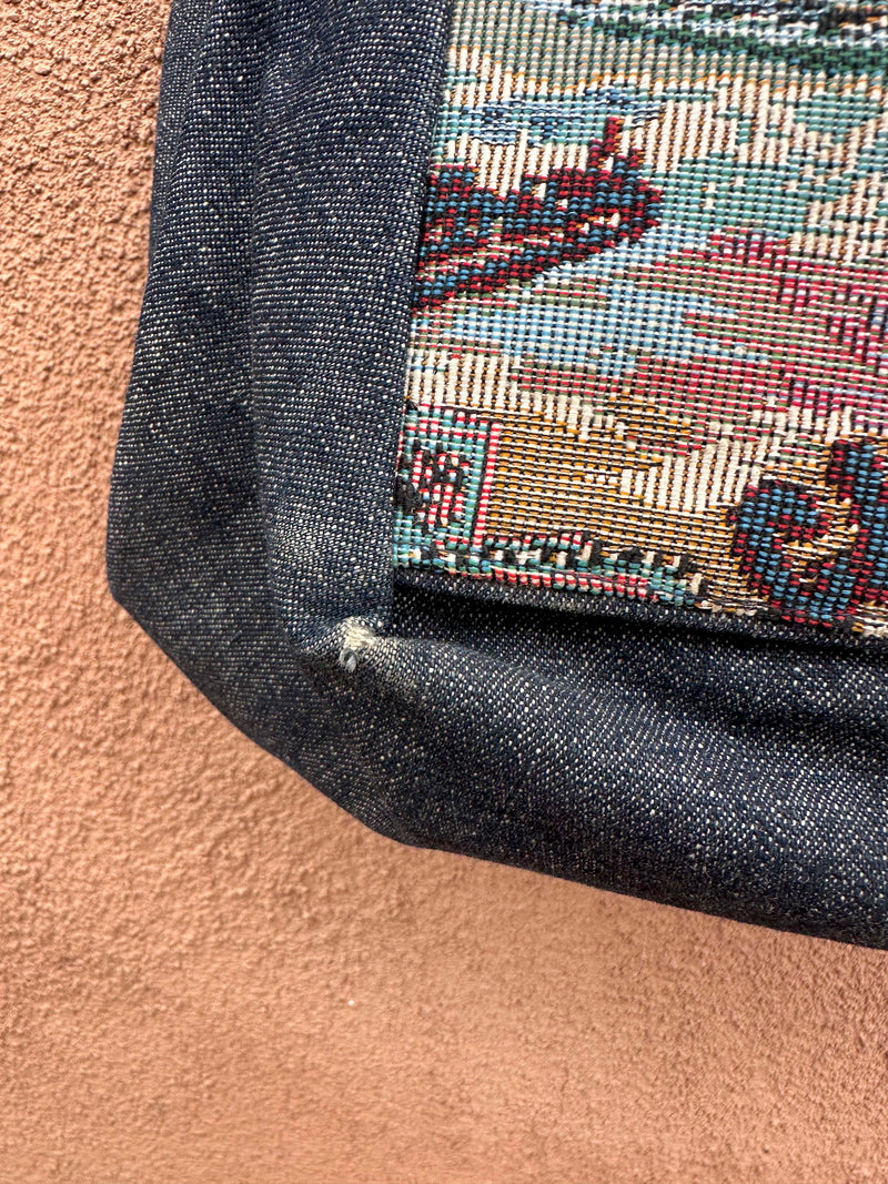 Route 66 Tapestry & Denim Convertible Purse