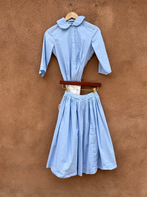 Light Blue and White 2-Piece Set - Top & Skirt