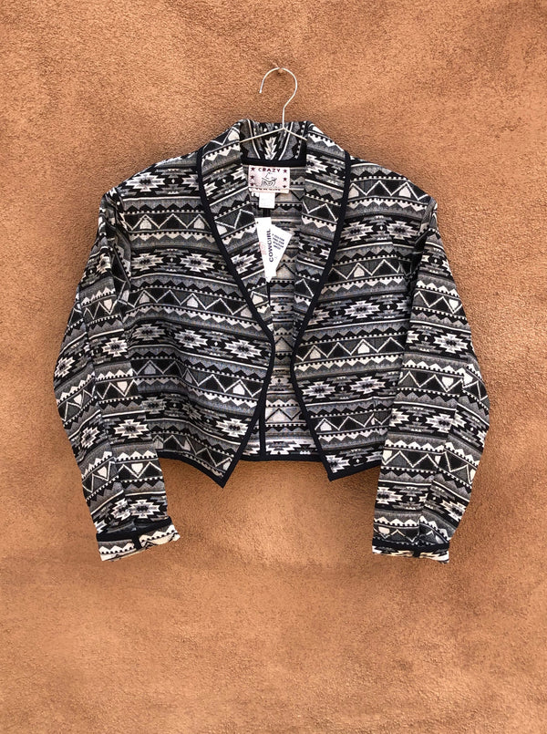 Crazy Cowgirl Black and White Southwest Cropped Jacket