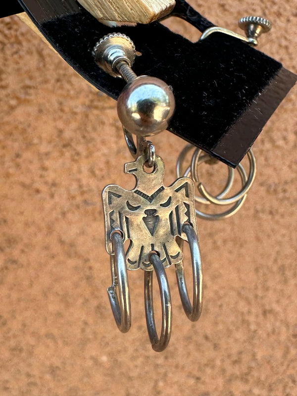 Sterling Thunderbird Hoops Screw Back Earrings
