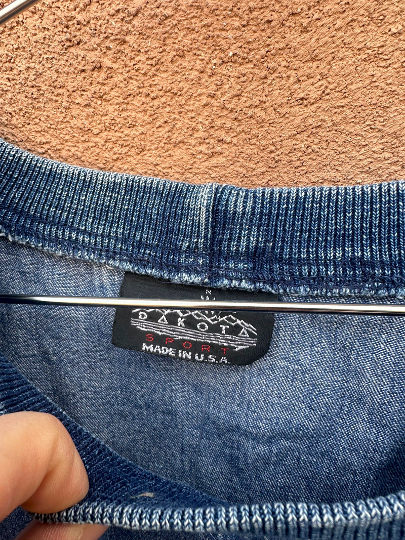 Dakota Sport Oversized Denim One Pocket T-shirt