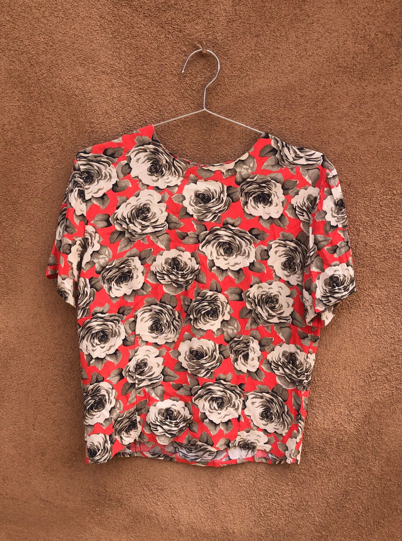 Jones New York Rayon Top - Rose Print