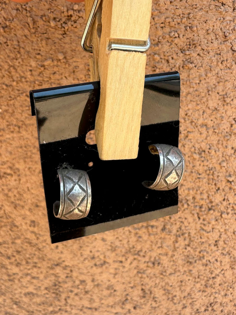 Small Navajo Sterling Silver Hoops