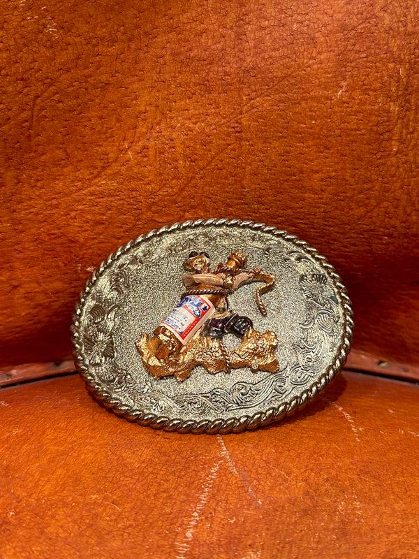 1978 Beer Ropin' Cowboy Belt Buckle