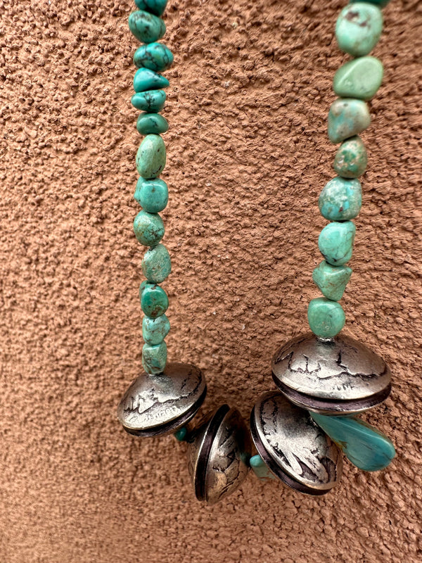 Betty Yellowhorse Turquoise & Buffalo Nickel Necklace