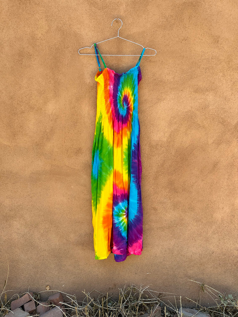 Strappy Rayon Tie Dye Summer Dress