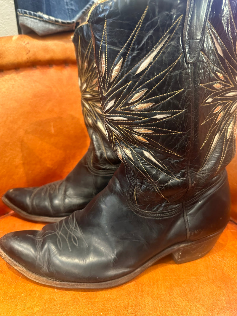 1950's ACME "Sunburst" Cowboy Boots, 12D - as is