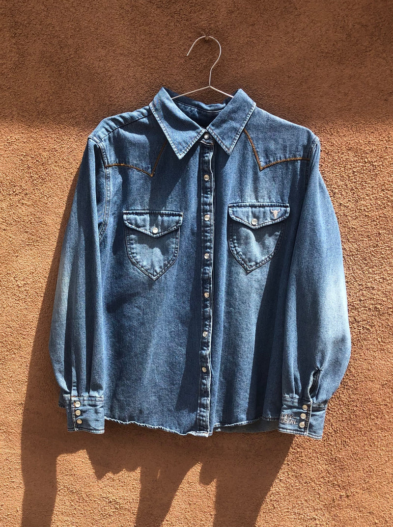 Denim Western Harley Davidson Blouse