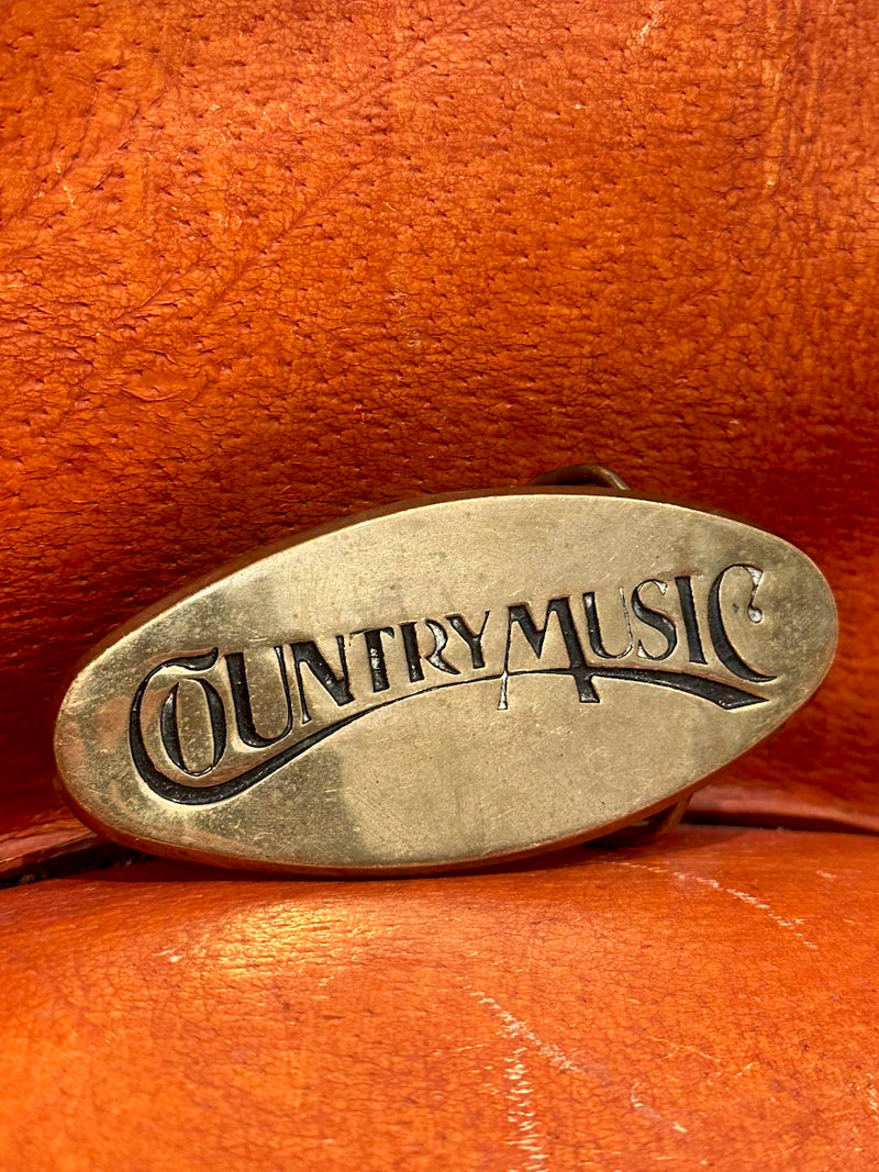 Brass Country Music Belt Buckle