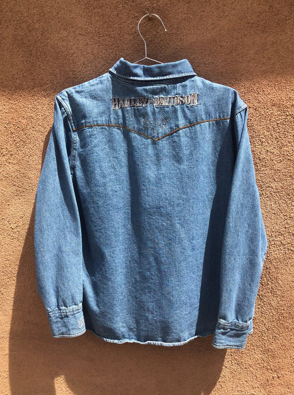 Denim Western Harley Davidson Blouse