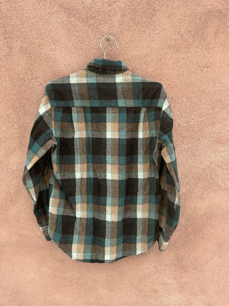 Blue/Tan Plaid Van Heusen Wool Blend Shirt