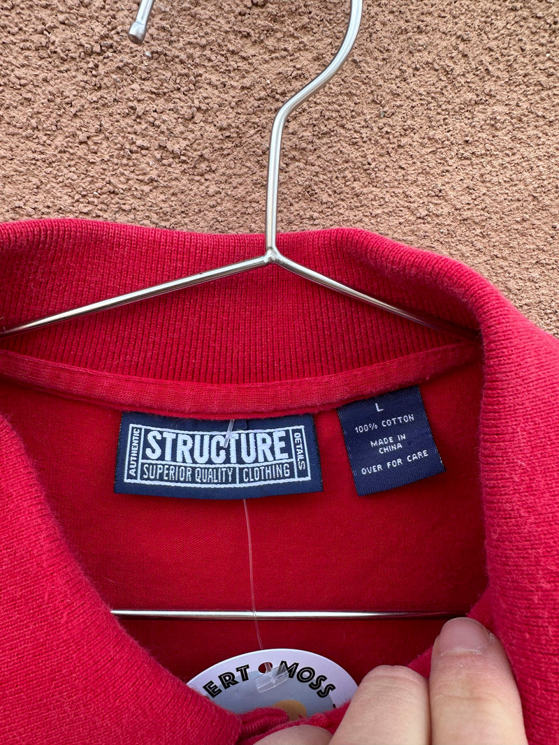 90's Red Structure Polo Shirt
