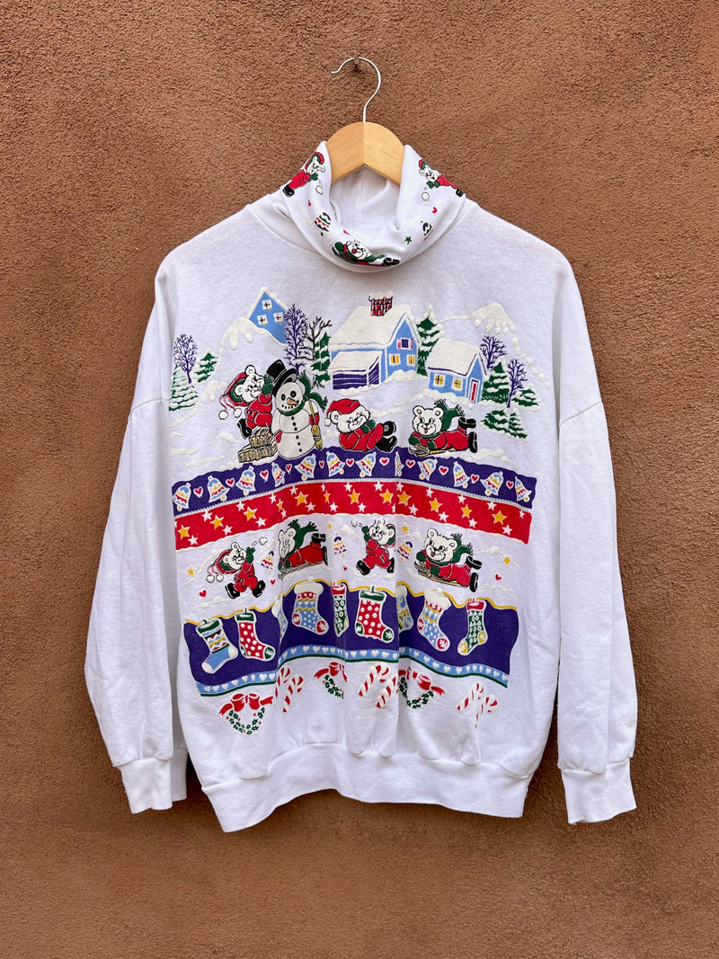 Way Too Happy Teddybears Holiday Sweatshirt