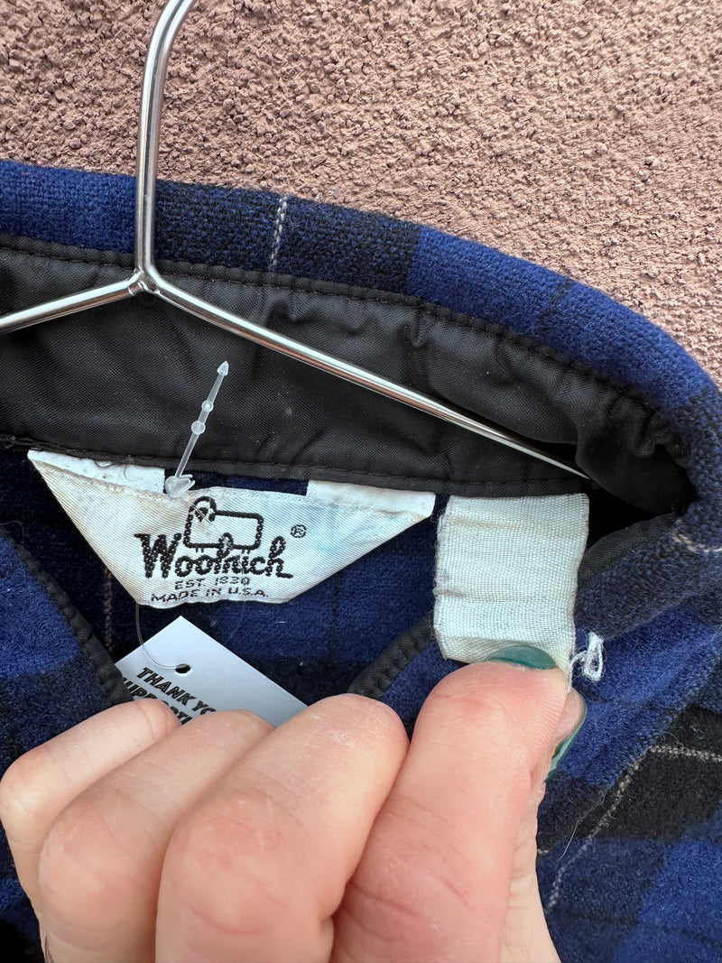 Blue & Black 100% Wool Plaid Shirt by Woolrich