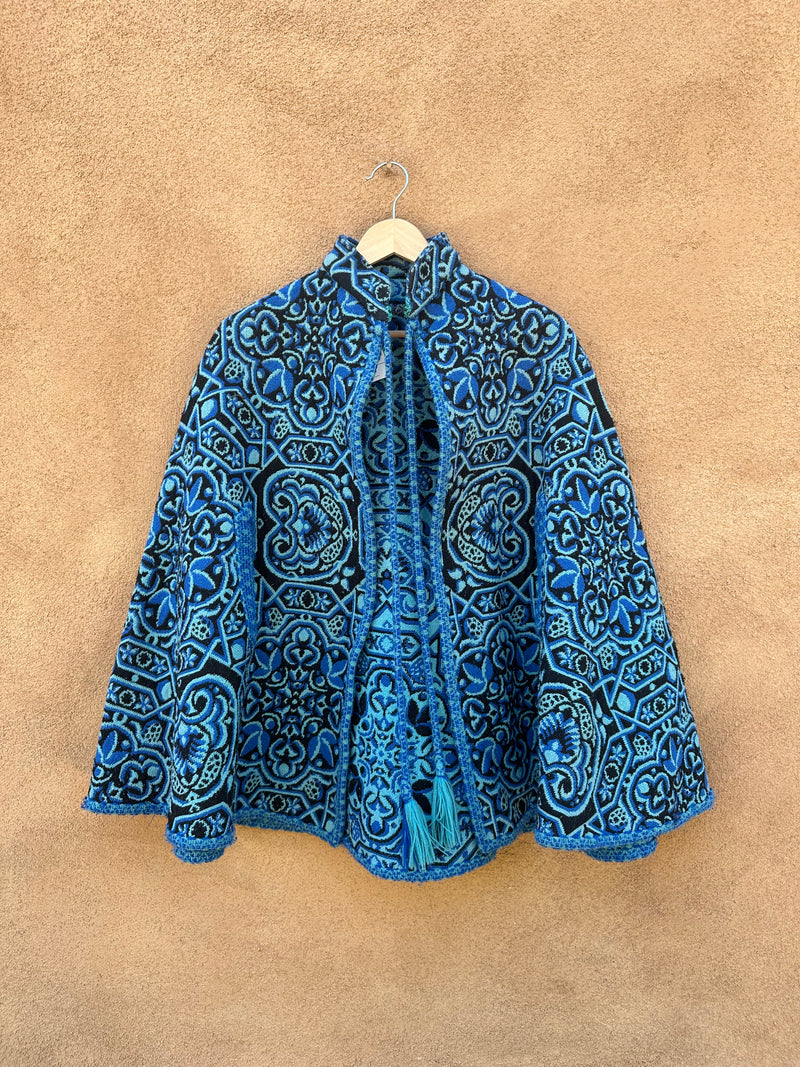 Blue 1960's Tapestry Cape "Carpet Cape"