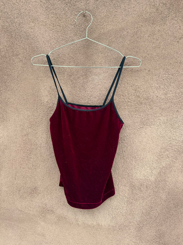 Red Velour Strappy Tank Top