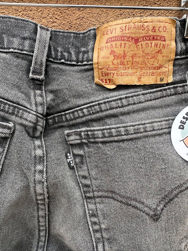 Faded Black 1980's Levi's 517 Jeans, 9 jr. miss, 26" waist